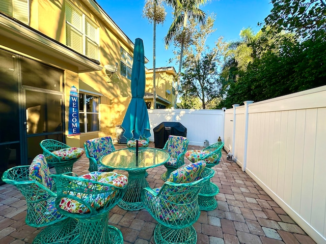 view of patio featuring grilling area