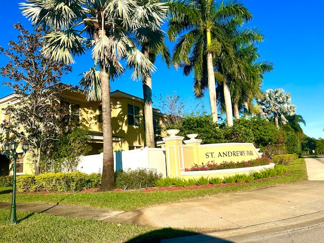 view of community sign