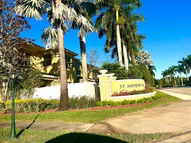 view of community sign