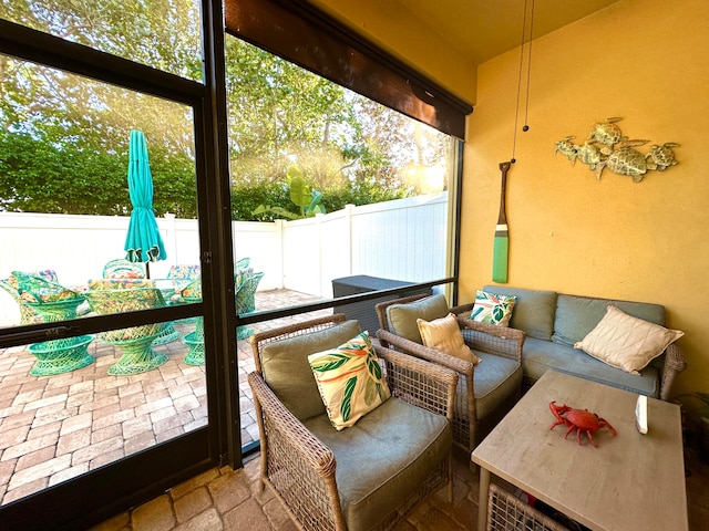 sunroom with a healthy amount of sunlight