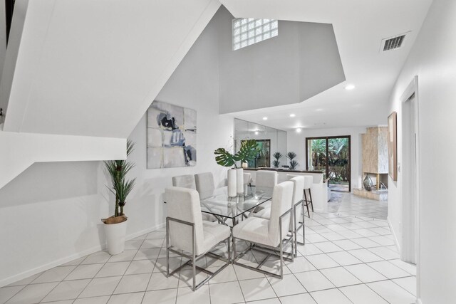 view of tiled living room