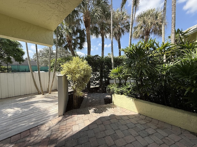 view of patio with fence