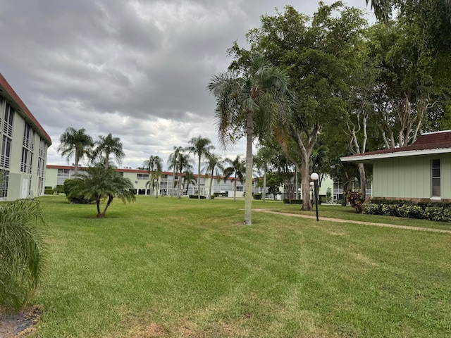 view of community featuring a lawn