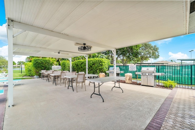 view of patio featuring area for grilling