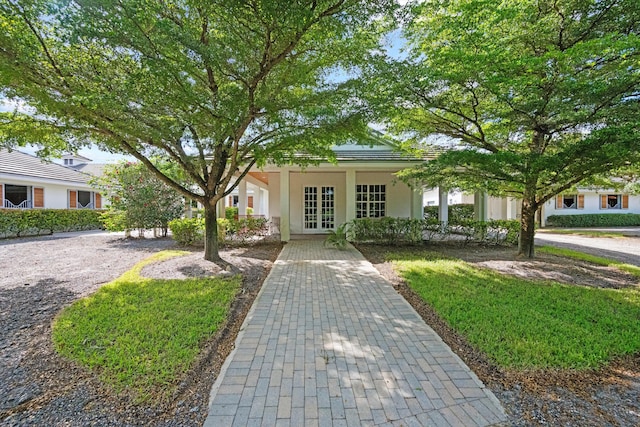 view of front facade with french doors