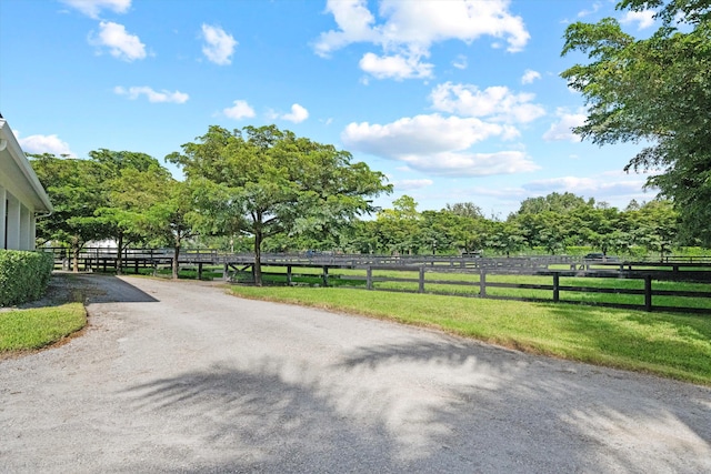 view of street featuring a rural view