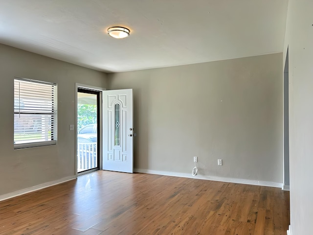 foyer entrance featuring hardwood / wood-style floors