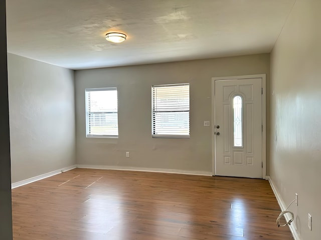 foyer entrance with light wood-type flooring