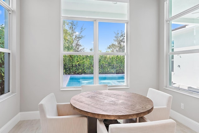 dining space featuring a healthy amount of sunlight