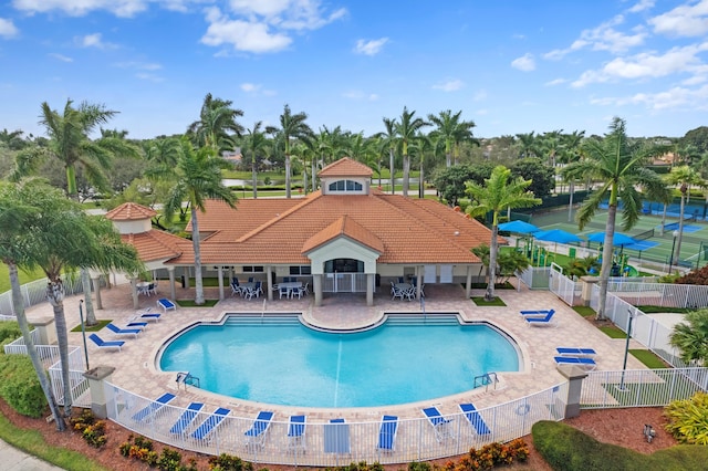 view of pool with a patio area