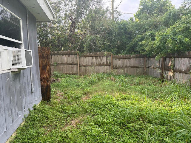 view of yard featuring cooling unit