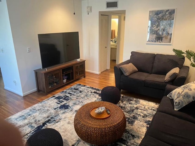 living room featuring light hardwood / wood-style floors