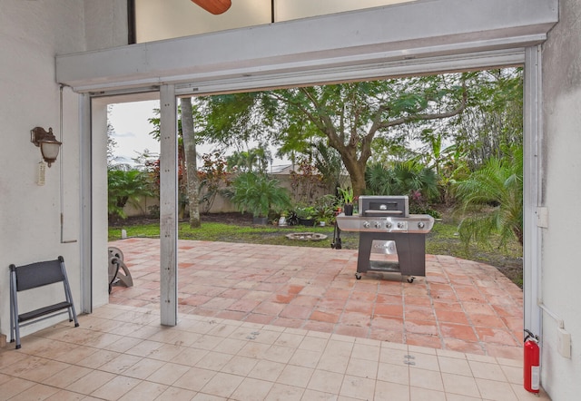 view of patio with grilling area