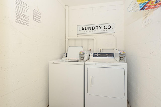 laundry area featuring washer and dryer