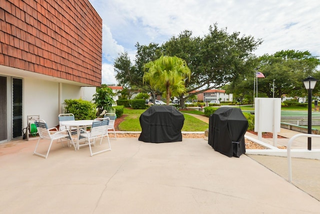 view of patio / terrace with a grill