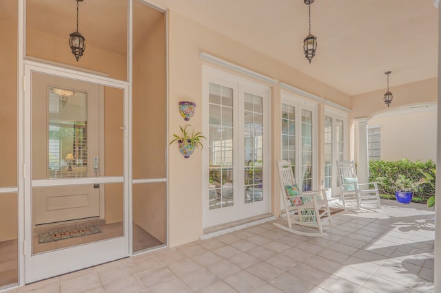 doorway to property with french doors