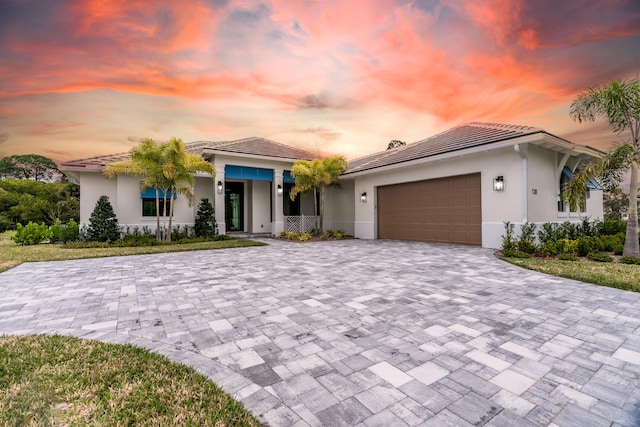 view of front of home featuring a garage