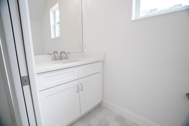 bathroom featuring vanity and tile patterned floors