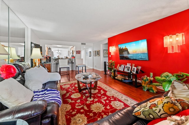 living room featuring wood-type flooring