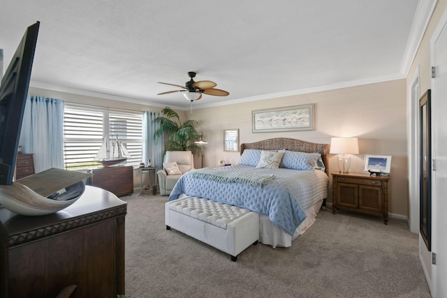 2571 NE Ocean Blvd Unit 10-203, Stuart, FL 34996 - bedroom with crown molding, carpet flooring, and ceiling fan