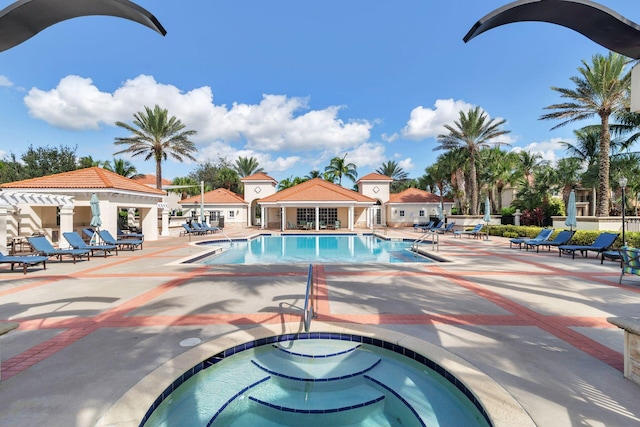 view of pool with a patio