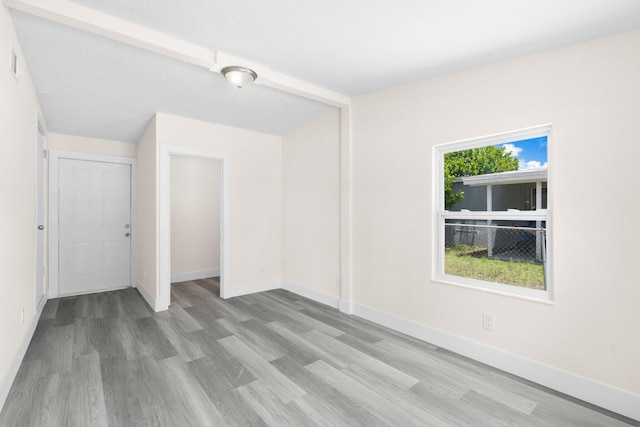 empty room featuring light hardwood / wood-style flooring