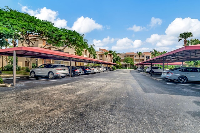 view of car parking with a carport