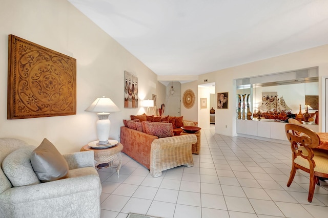 view of tiled living room