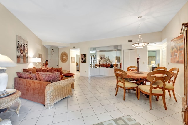 dining room with light tile patterned floors