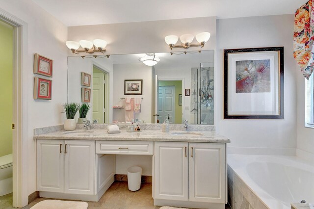 6366 Longboat Ln Unit G104, Boca Raton, FL 33433 - full bath with a stall shower, a bath, double vanity, and toilet