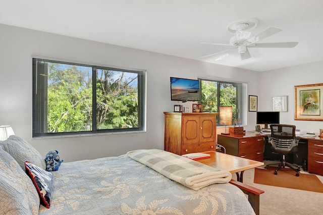 6366 Longboat Ln Unit G104, Boca Raton, FL 33433 - carpeted bedroom featuring a desk and a ceiling fan