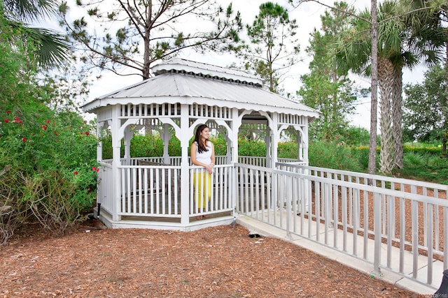 exterior space with a gazebo and covered porch