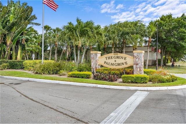 view of community sign