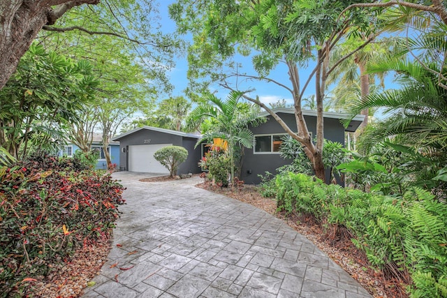 view of front of house with a garage