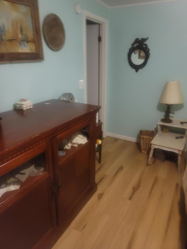 dining area with light hardwood / wood-style floors