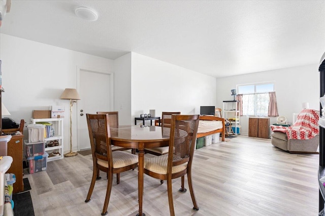 dining area with light hardwood / wood-style floors