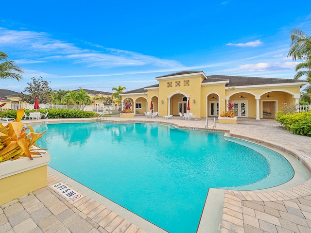 view of pool with a patio area