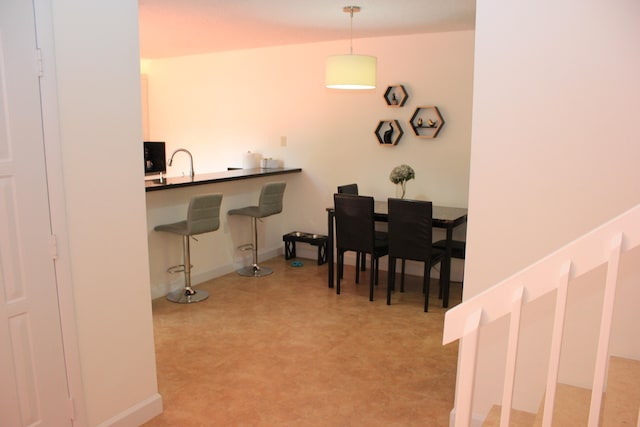 dining area with sink