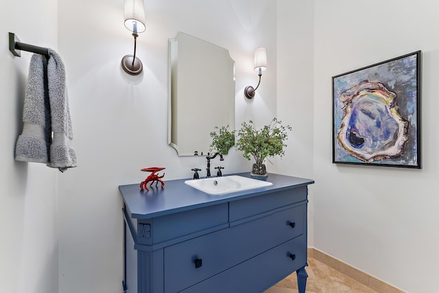 bathroom featuring vanity and tile patterned floors