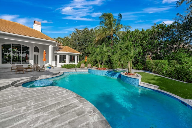 view of pool with a patio