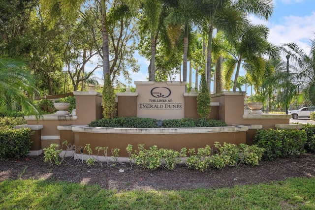 view of community sign