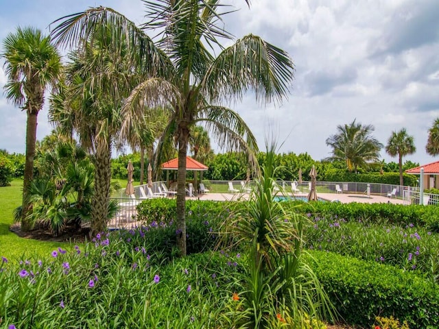 view of home's community with a gazebo and a pool