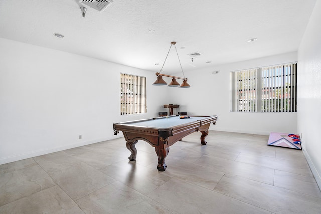 game room with billiards