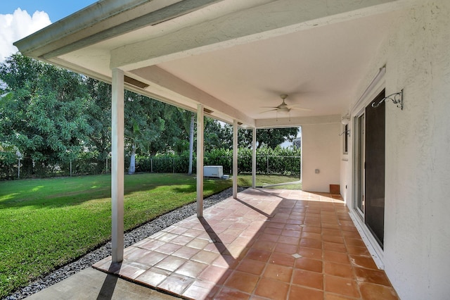 view of patio / terrace with ceiling fan