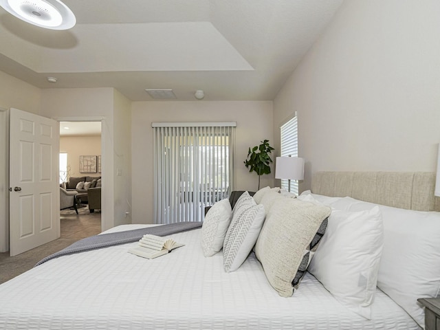 bedroom featuring a raised ceiling