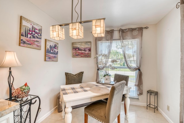 view of tiled dining area