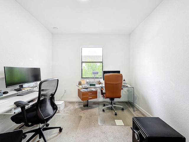 view of carpeted office space