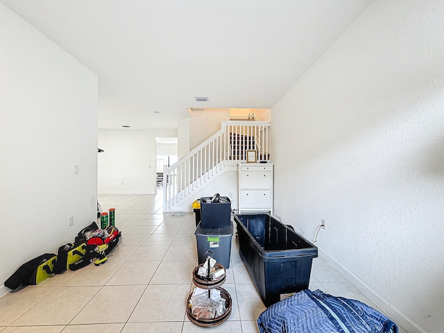 view of tiled living room