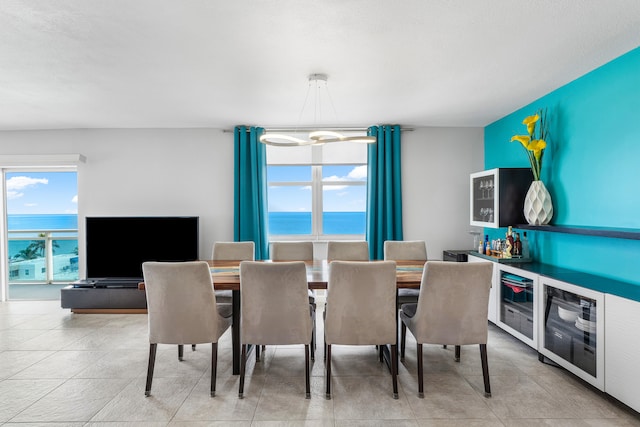 dining room featuring a chandelier