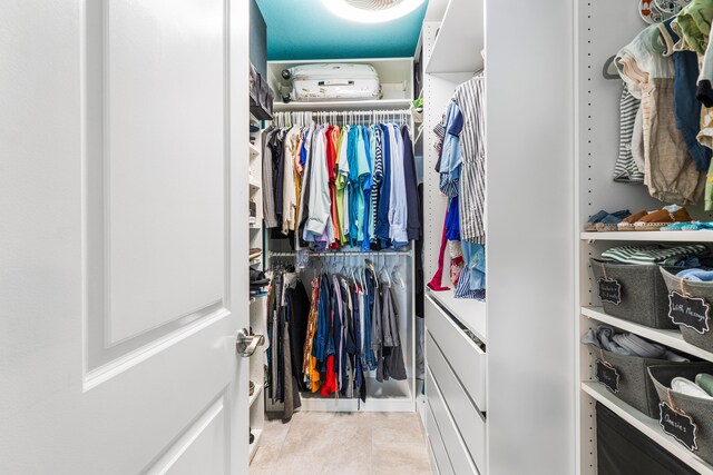 view of walk in closet